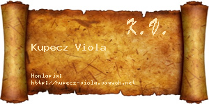 Kupecz Viola névjegykártya